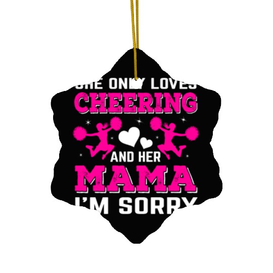 Loves Cheer Mom Cheerleading Mommy Mother's Da Ceramic Ornaments