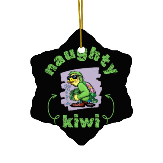 Funny naughty green kiwi bird Ceramic Ornaments