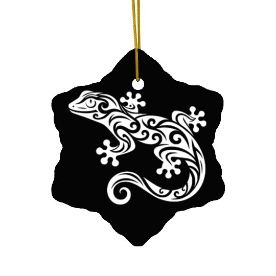 Gecko In T Tattoo Ink Style Ceramic Ornaments