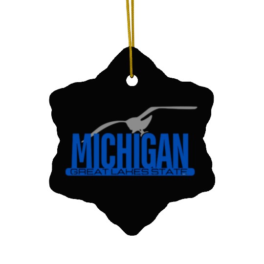 Michigan Great Lakes State Ceramic Ornaments