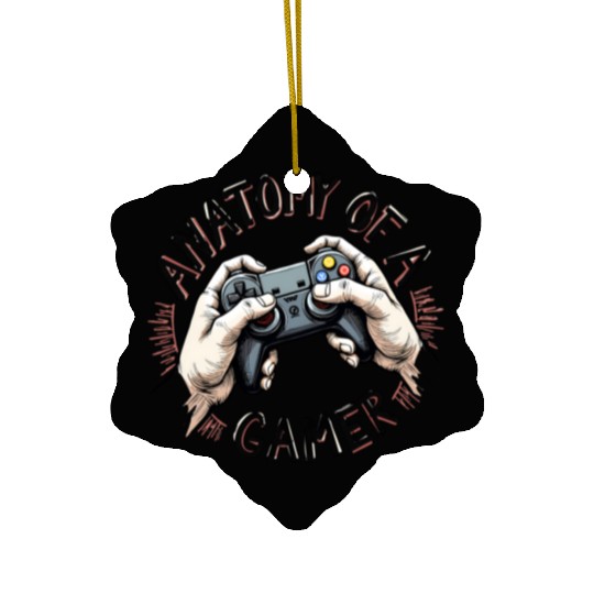 Anatomy of a Gamer Ceramic Ornaments - Hand Holding Video