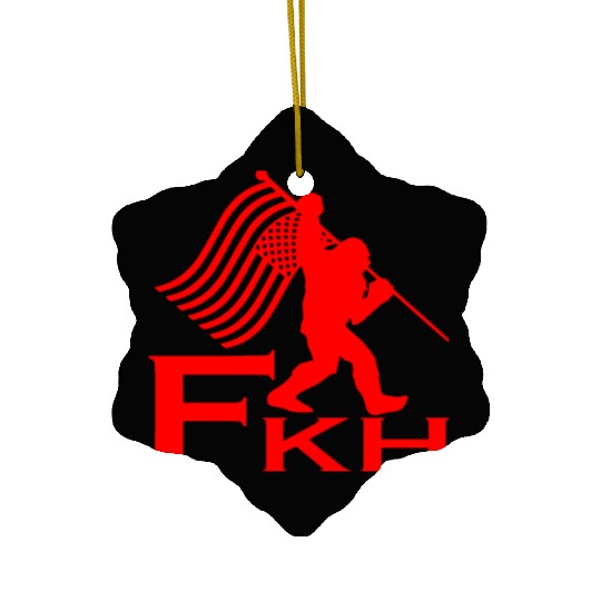 Bigfoot FKH Flag LIKE US ON FACEBOOK # Ceramic Ornaments