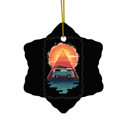 Adventure Awaits Fun Camping Ceramic Ornaments