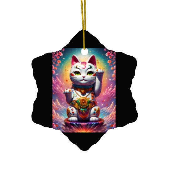 Maneki neko lucky cat Ceramic Ornaments