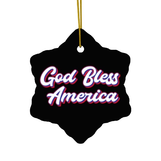 God Bless America Patriotic Design for Proud Ceramic Ornaments