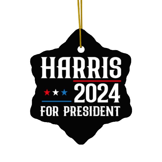 Kamala Harris 2024 For President Election Campaign Ceramic Ornaments