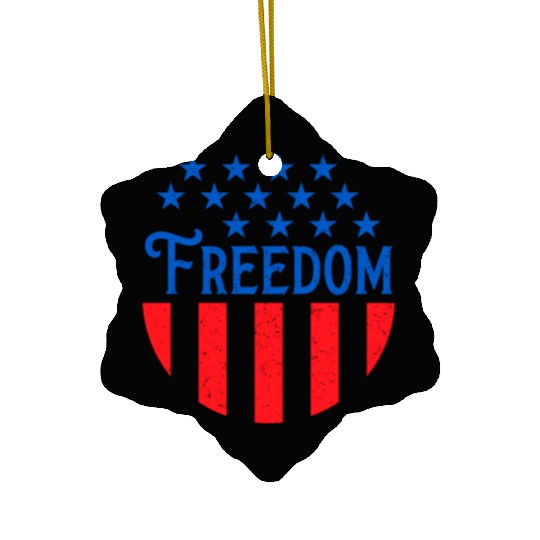 Patriotic Freedom Stars and Stripes Ceramic Ornaments