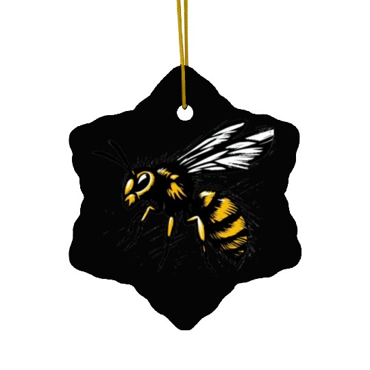 Two Color Wasp Insect Art 1 Ceramic Ornaments