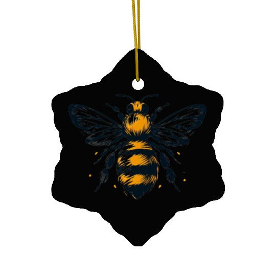 Honey Bee Insect Art 2 Ceramic Ornaments