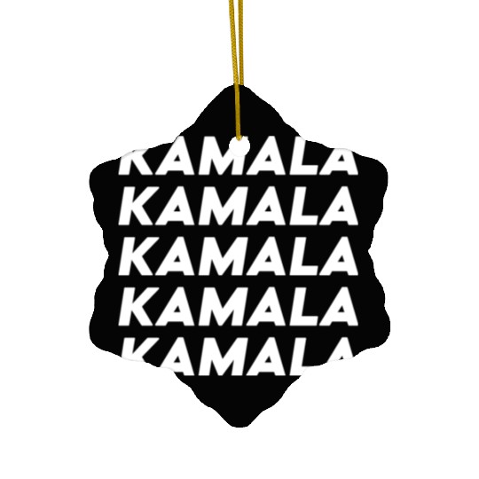 Kamala Harris Election 2024 White Typography Ceramic Ornaments