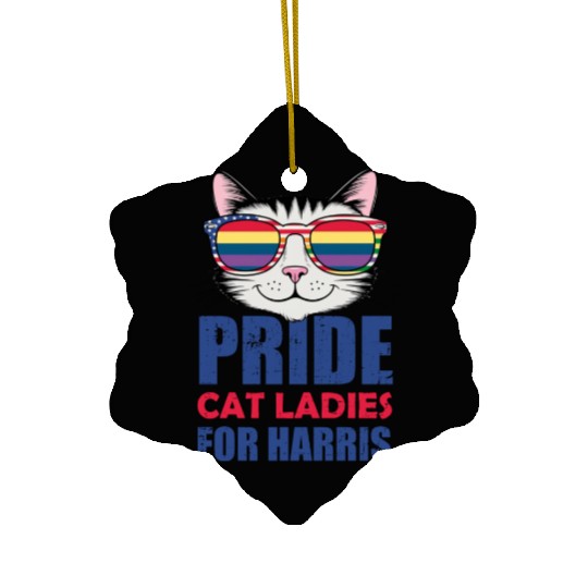 pride cat for harris america usa election Ceramic Ornaments
