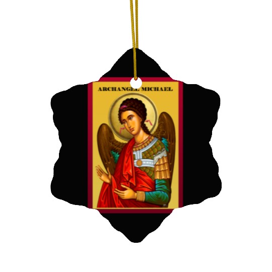 Archangel Michail Orthodox pray icon Ceramic Ornaments