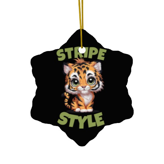 Cute Tiger Stripe Style Ceramic Ornaments