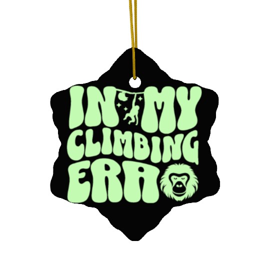 In my climbing era curvy boulderwriting bouldering Ceramic Ornaments