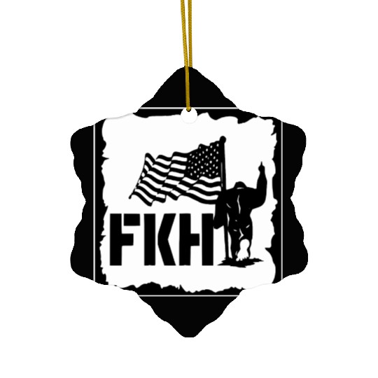 Bigfoot FKH Flag LIKE US ON FACEBOOK # Ceramic Ornaments