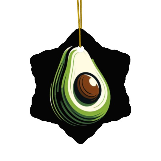 Avocado minimalist avocados design food art 2 Ceramic Ornaments