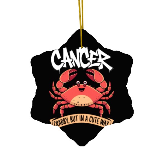 Crabby, But in a Cute Way Cancer Zodiac Sign Ceramic Ornaments