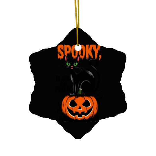 Spooky Black and Proud Ceramic Ornaments