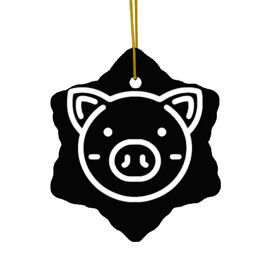 Pig face cute pigs vector farm animal path13 Ceramic Ornaments