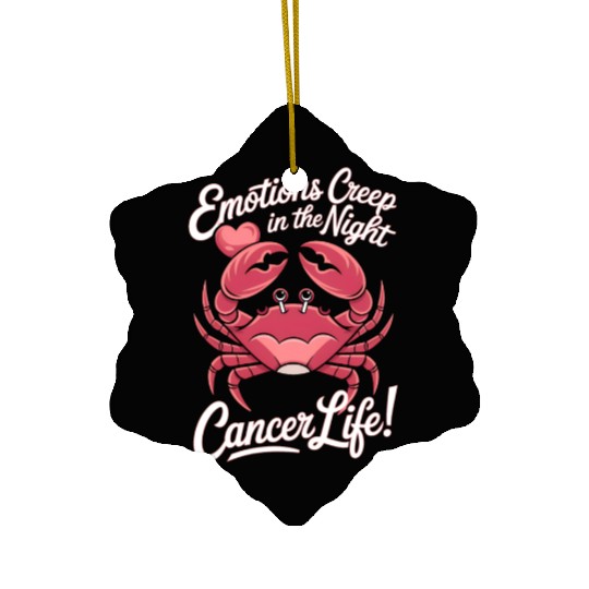Emotions Creep in the Night Cancer Zodiac Sign Ceramic Ornaments