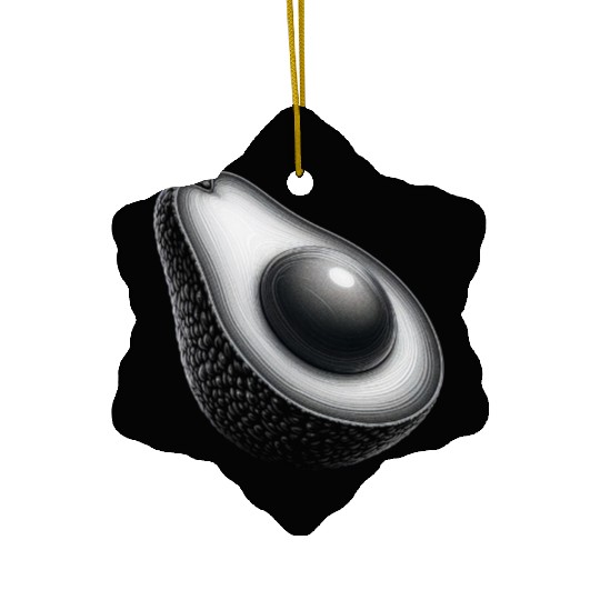 Avocado food art vegan design 5 Ceramic Ornaments