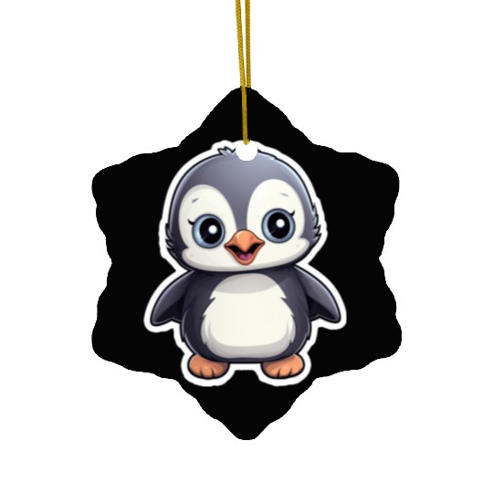 Penguin Famila, Cute Penguin, Penguin logo Ceramic Ornaments