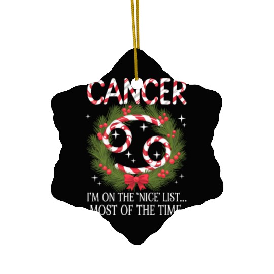 Cancer Zodiac Christmas: Nice List Ceramic Ornaments