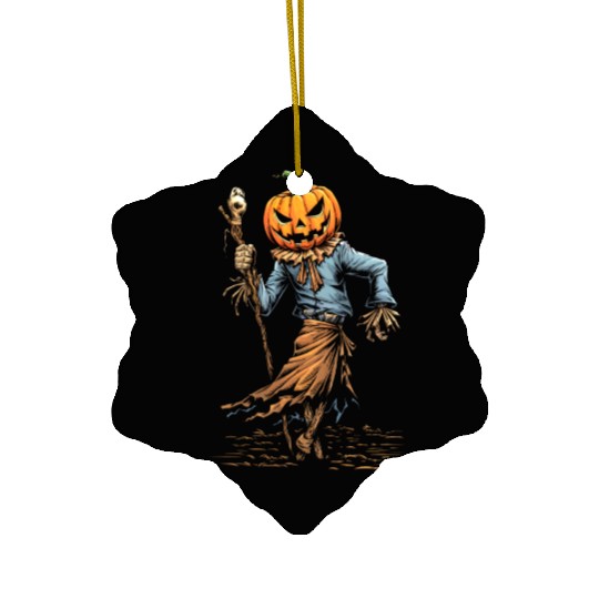 Spooky Halloween Scarecrow Ceramic Ornaments