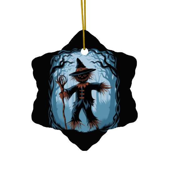 Spooky Halloween Scarecrow Ceramic Ornaments