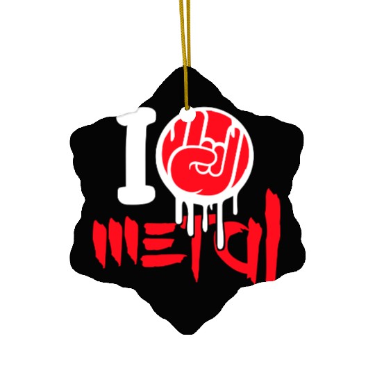 I Love Heavy Metal Hard Rock Music Graffiti Heart Ceramic Ornaments