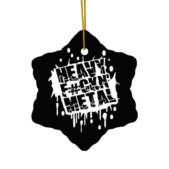 Heavy F#ckin' Metal Hard Rock Music Graffiti Spray Ceramic Ornaments