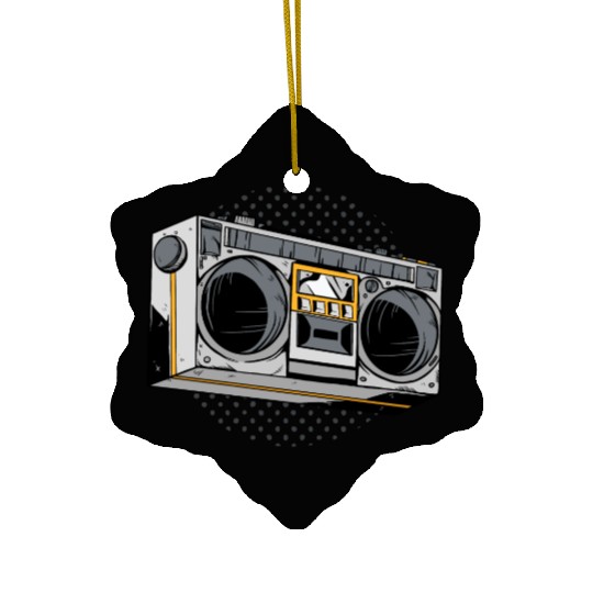 Retro Vintage 80s radio design Ceramic Ornaments