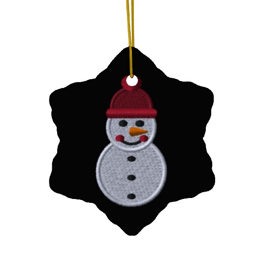 Snowman embroidered Ceramic Ornaments