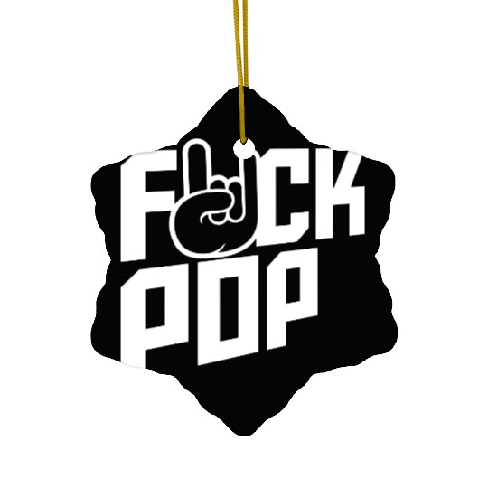Fuck pop charts music heavy metal fun hand gesture Ceramic Ornaments
