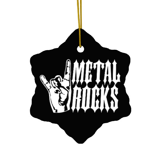 Heavy metal rocks hard rock music fun hand gesture Ceramic Ornaments