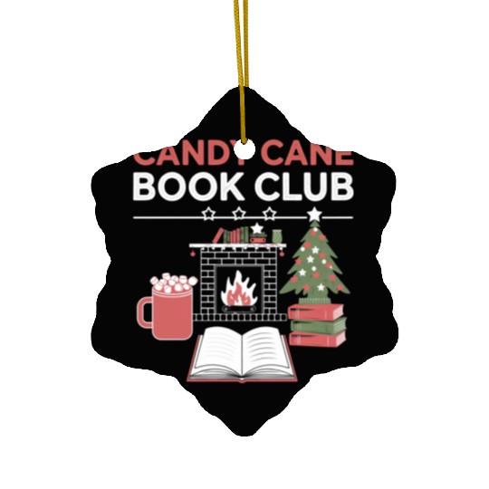 Bookish Christmas Candy Cane Book Club Bookish Ceramic Ornaments
