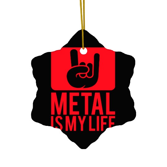 Heavy Metal Is My Life Hard Rock Music Text Quote Ceramic Ornaments