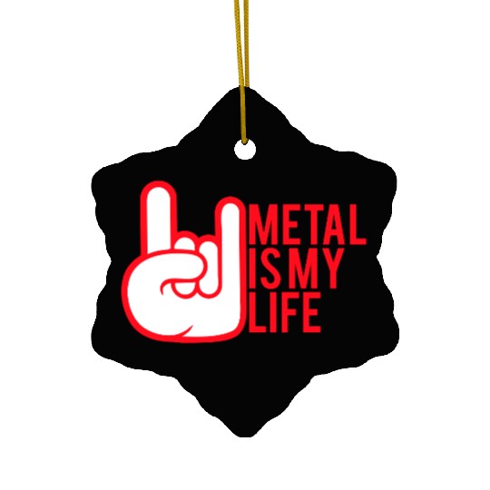 Heavy Metal Is My Life Hard Rock Music Text Quote Ceramic Ornaments