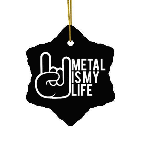 Heavy Metal Is My Life Hard Rock Music Text Quote Ceramic Ornaments