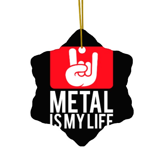Heavy Metal Is My Life Hard Rock Music Text Quote Ceramic Ornaments