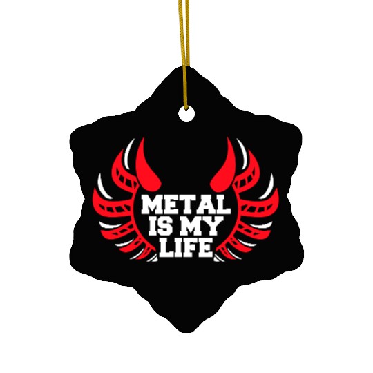 Heavy Metal Is My Life Hard Rock Music Text Quote Ceramic Ornaments