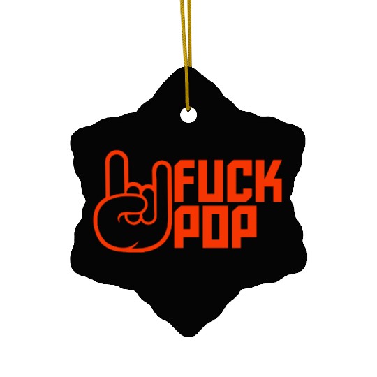 Fuck pop charts music heavy metal fun hand gesture Ceramic Ornaments