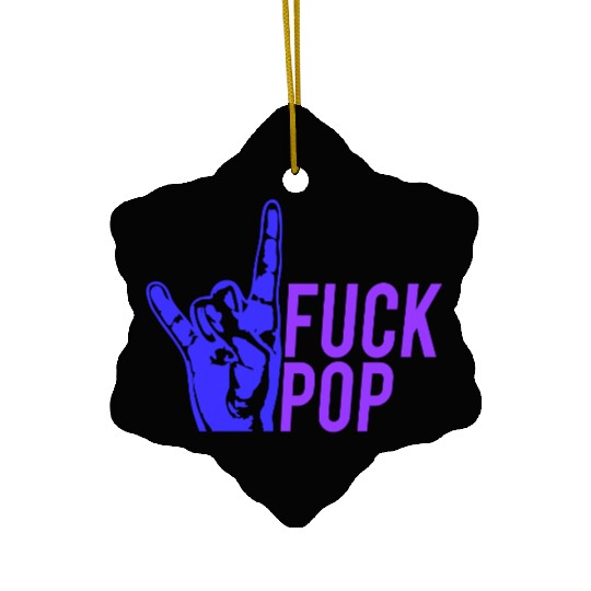 Fuck pop charts music heavy metal fun hand gesture Ceramic Ornaments