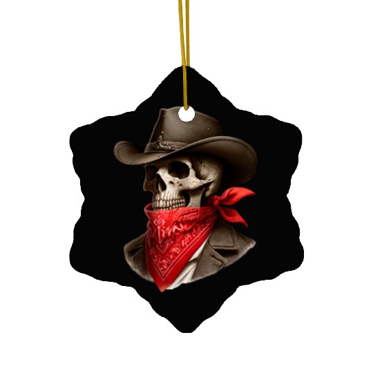 Cowboy Skeleton Skull Bandit Ceramic Ornaments