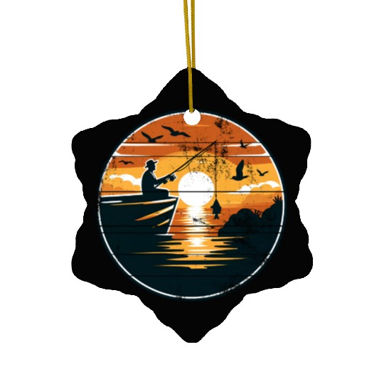 Angler Fishing Fish Ceramic Ornaments