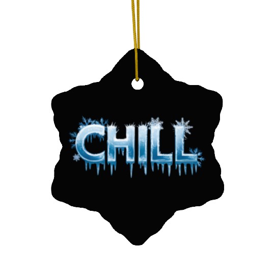 Chill Icy Blue Snowflake Winter Vibes Ceramic Ornaments