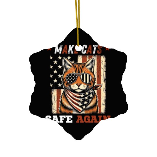 Make Cats Safe Again 2024 Presidential Election Ceramic Ornaments