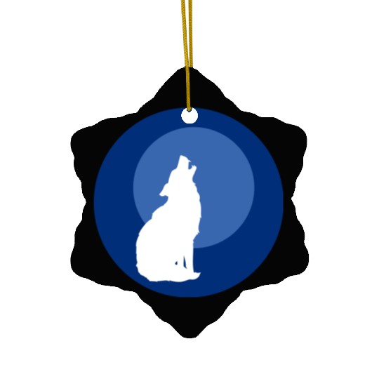 Wolf Moon Nature Vector Ceramic Ornaments