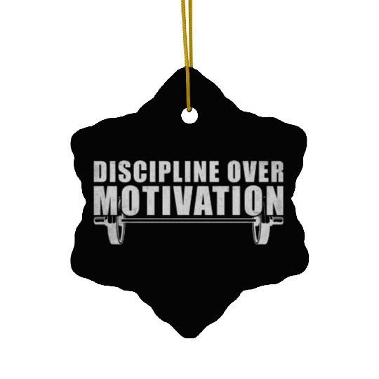 Discipline Over Motivation Workout Quote For Gym Ceramic Ornaments