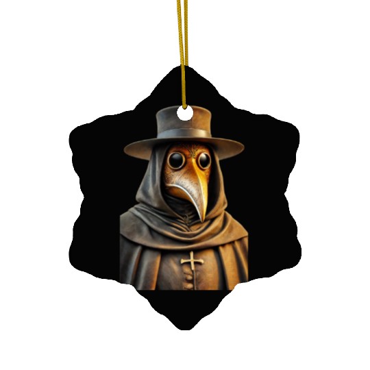 Golden Plague Doctor Ceramic Ornaments